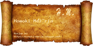 Homoki Mária névjegykártya
